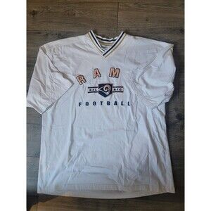 Vintage 90s Rams Embroidered NFL  Mens Lee Sports Off White Football Tee Sz XL